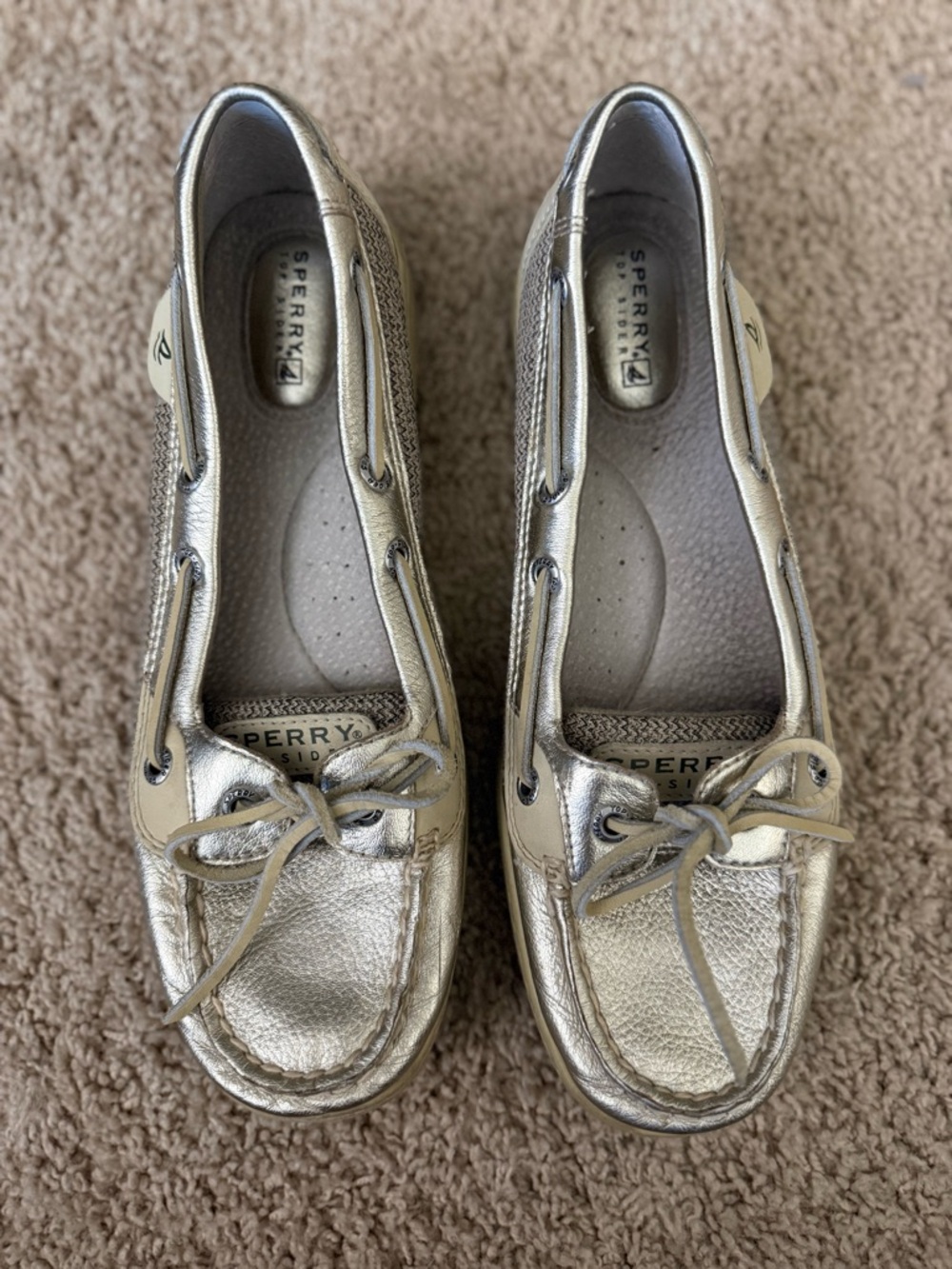 Sperry Metallic Gold Women’s Moccasin Boat Shoes